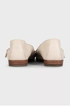 Beige ballet flats with straps