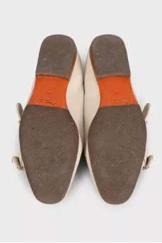 Beige ballet flats with straps