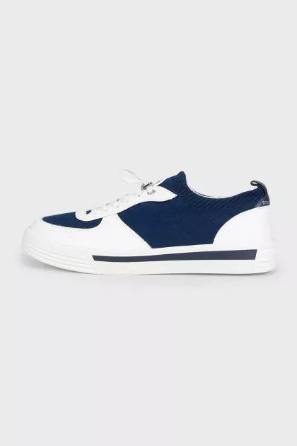 Men's blue sneakers made of textile and leather