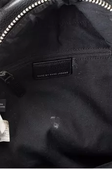 Black Leather Biker Backpack