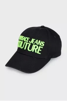 Black cap with bright embroidery