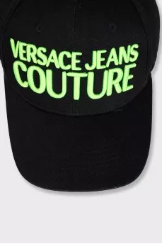 Black cap with bright embroidery