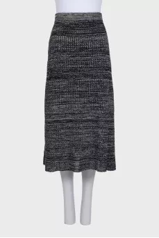 Gray knitted midi skirt