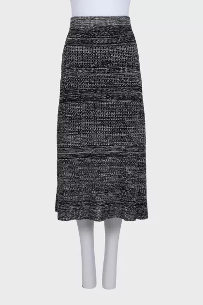 Gray knitted midi skirt