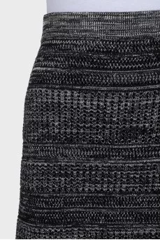 Gray knitted midi skirt