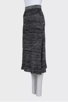 Gray knitted midi skirt
