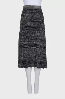 Gray knitted midi skirt