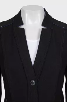 Black single-breasted wool jacket