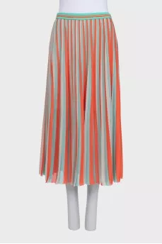 Two-tone pleated skirt