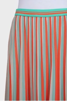 Two-tone pleated skirt