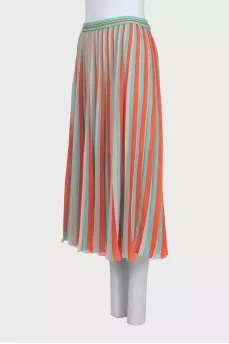 Two-tone pleated skirt