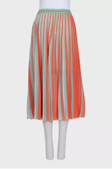 Two-tone pleated skirt