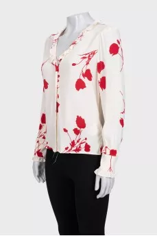 White blouse with floral print