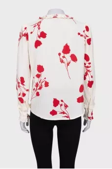 White blouse with floral print