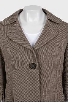 Brown cropped printed jacket