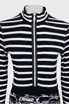Black and white striped dress