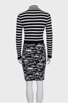 Black and white striped dress