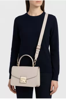 Gray leather Metropolis bag