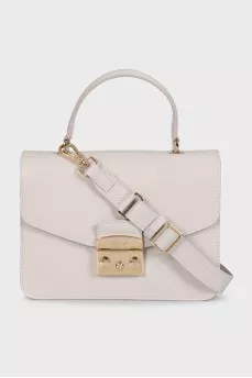 Gray leather Metropolis bag
