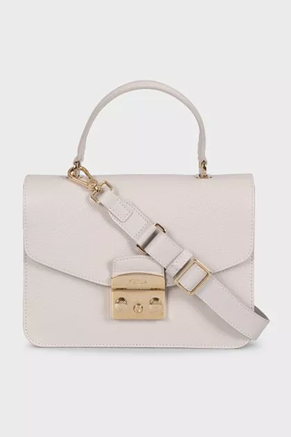 Gray leather Metropolis bag