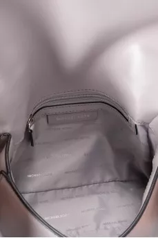 Two-tone leather satchel