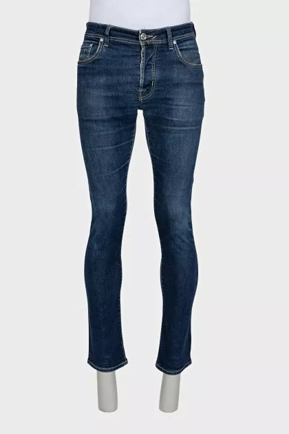 Men's blue boot cut fit jeans