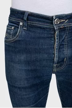 Men's blue boot cut fit jeans