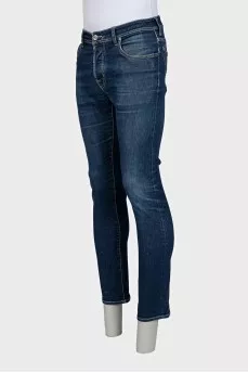 Men's blue boot cut fit jeans