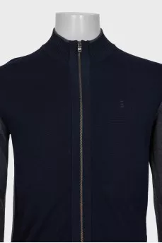 Men's two-tone zip-up cardigan