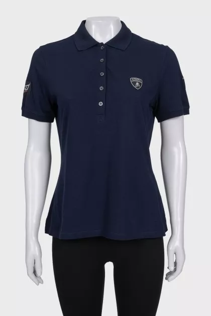 Dark blue T-shirt with brand logo