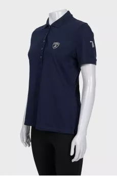 Dark blue T-shirt with brand logo