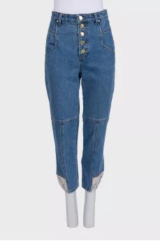 Skinny jeans with drawstrings on the legs