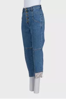 Skinny jeans with drawstrings on the legs