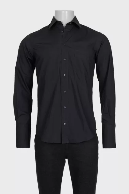 Men's black shirt with wide cuffs