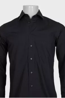 Men's black shirt with wide cuffs