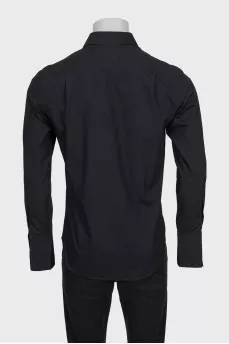 Men's black shirt with wide cuffs