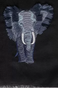 Men's scarf with embroidery, with tag