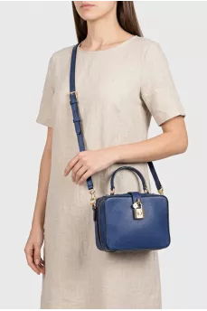 Blue leather Rosaria Box bag