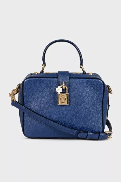 Blue leather Rosaria Box bag