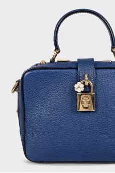 Blue leather Rosaria Box bag
