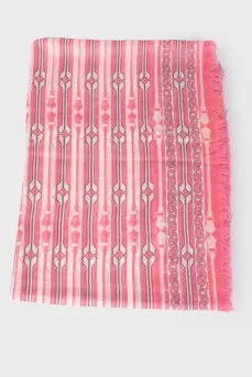 Pink print scarf