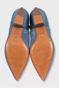 Blue denim boots