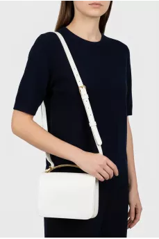 Leather crossbody bag with gold handle
