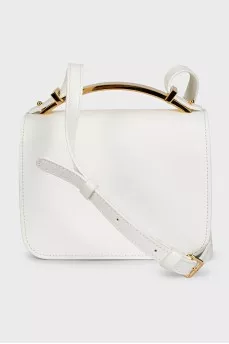 Leather crossbody bag with gold handle