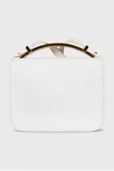Leather crossbody bag with gold handle