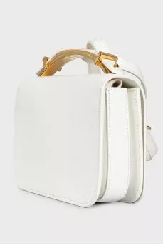 Leather crossbody bag with gold handle