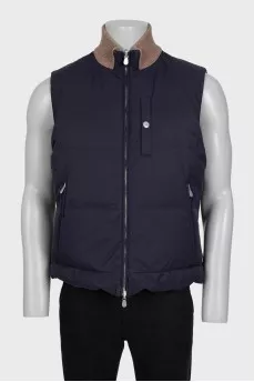 Men's reversible zippered vest