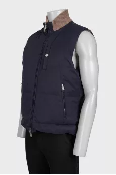 Men's reversible zippered vest