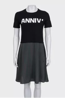 Dress with a printed skirt
