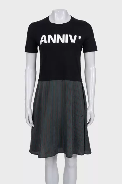 Dress with a printed skirt